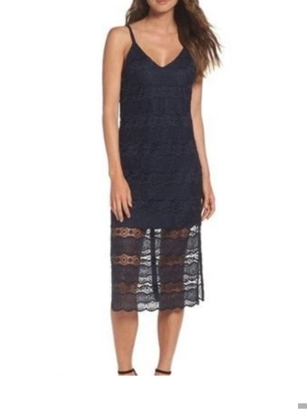 Betsey Johnson Navy Blue Lace Detail Dress Size 2
